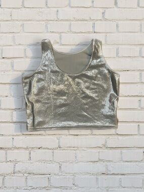 Blackmilk Silver Metallic Cropped Tank